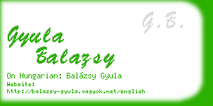 gyula balazsy business card